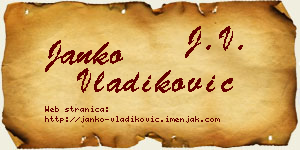 Janko Vladiković vizit kartica